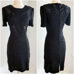 Vintage Beaded Party Dress Adrianna Papell 10